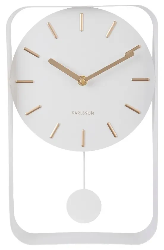 Karlsson KA5796WH Ceas de perete cu pendul de design, 33 cm