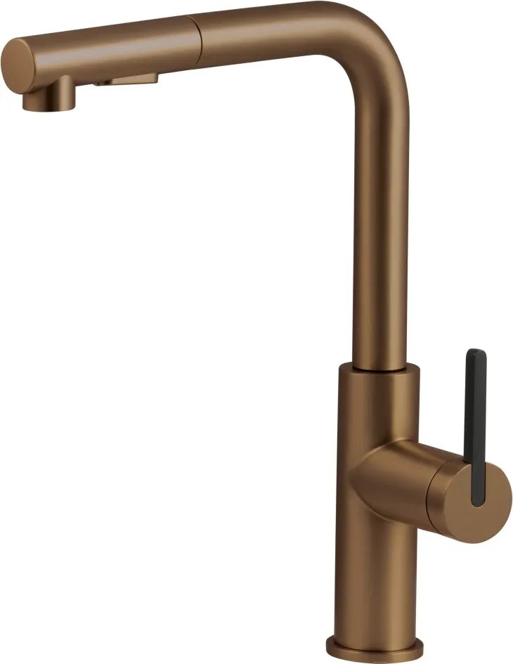 MOMI Baterie pentru bucătărie cu pipă extractibilă – Bronz Periat BKM_C73M