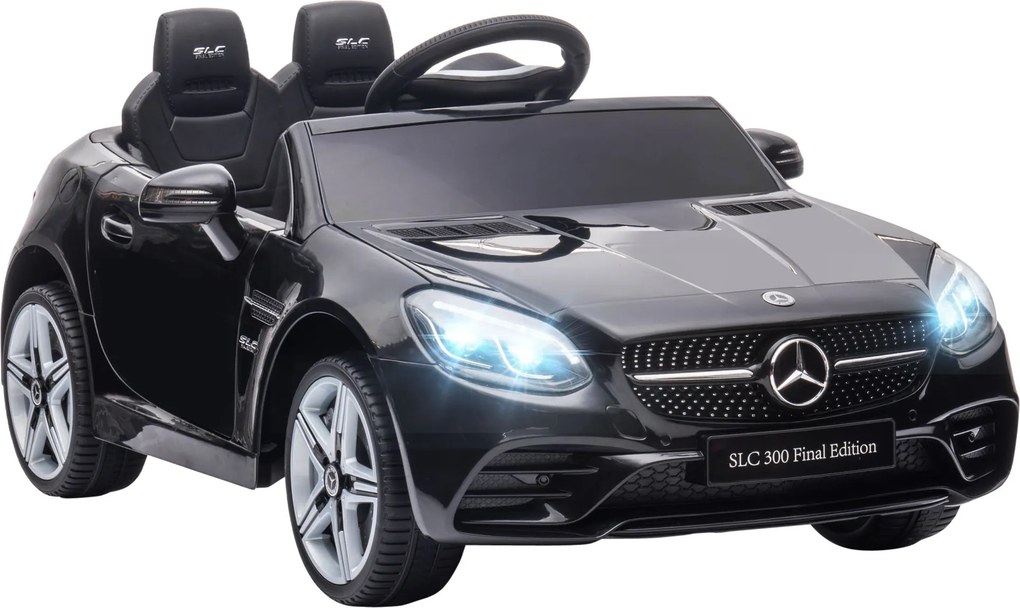 AIYAPLAY Mașină Electrică pentru Copii 3-6 Ani cu 2 Motoare, Telecomandă și Design Sportiv, Dimensiuni 107x62,5x44 cm, Negru | Aosom Romania