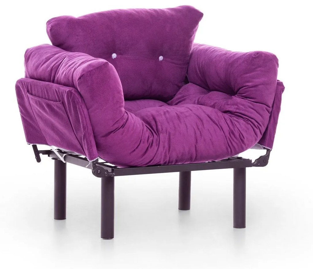 Fotoliu Extensibil Mocca, Violet, 95 x 70 x 85 cm
