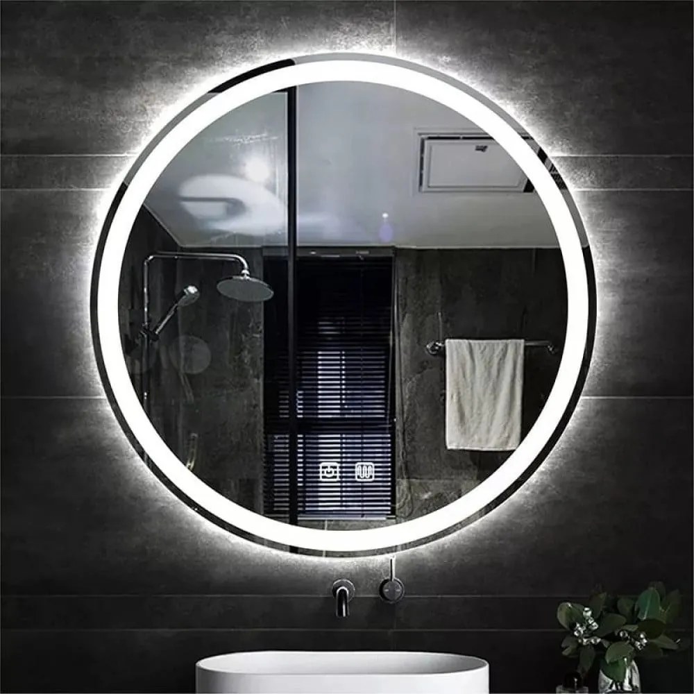 Oglindă Baie LED Premium cu Senzor Touch, Lumina Rece/Calda/Neutra, 80cm