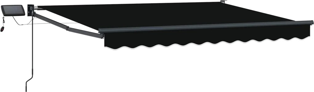 vidaXL Marchiză retractabilă manuală cu led-uri Negru 3,5 x 2,5 m