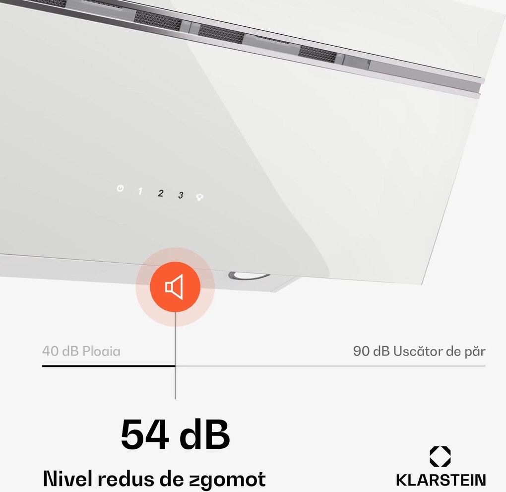Klarstein Alina hotă de bucătărie | 80 cm | 615 m³/h | Silențioasă | EEK A