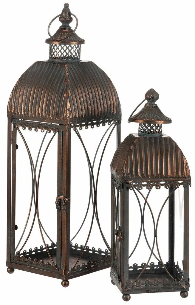 Set de felinare metalice Romance, 2 buc., cupru