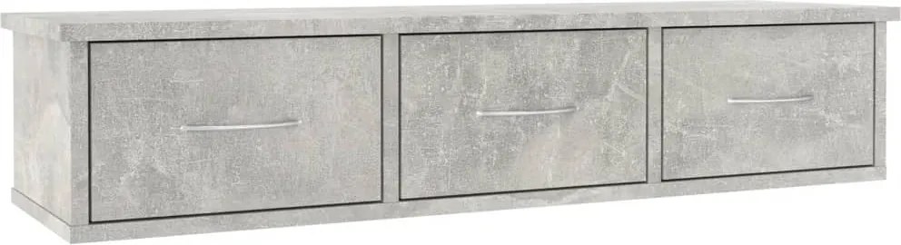 vidaXL Dulap de perete cu sertare, gri beton, 88x26x18,5 cm