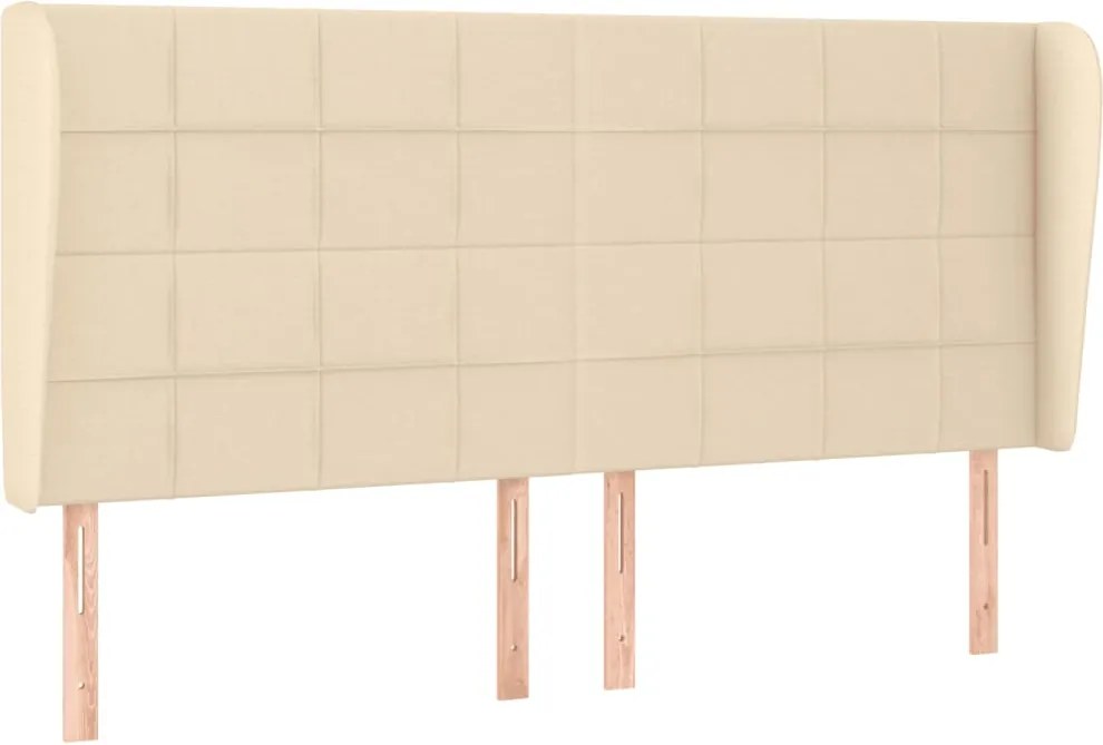 vidaXL Tăblie de pat cu aripioare, crem, 183x23x118/128 cm, textil