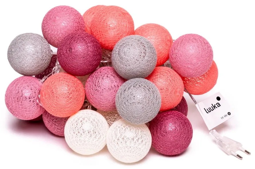 Ghirlandă luminoasă cu becuri LED Luuka, 30 lumini, portocaliu-roz