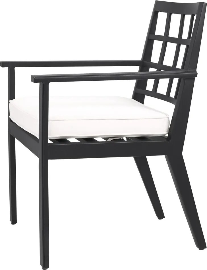 Scaun de interior/ exterior elegant design LUX Cap-Ferrat, negru 115024 HZ