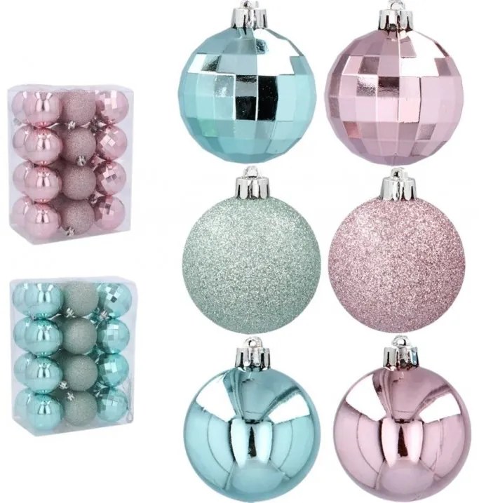 Globuri de Crăciun pentru brad 5cm 24buc Pink