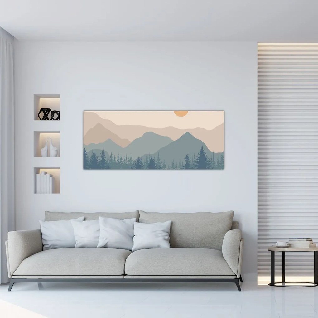 Tablou - Munții Turcoaz N⁰1 (120x50 cm)