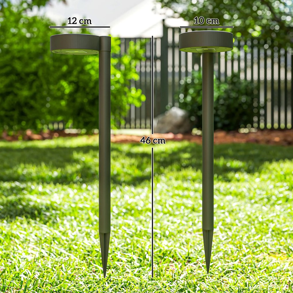 Outsunny Set 8 Lămpi de Exterior cu Energie Solară și Iluminare LED Negru | Aosom Romania