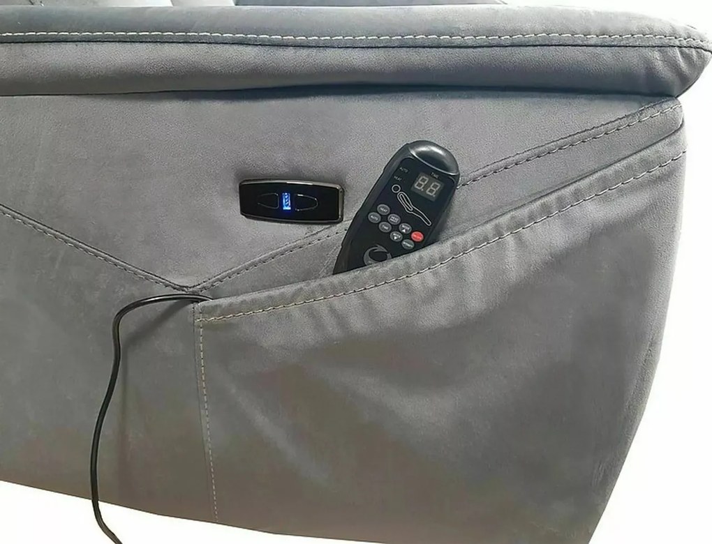Fotoliu recliner cu functie de masaj Neptun M velvet bleumarin Blu86