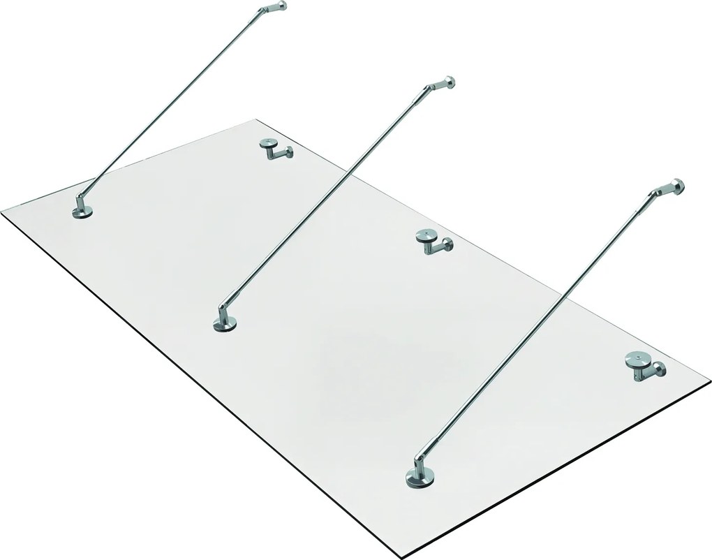 HOMCOM Copertină din sticlă pentru ușă, sticlă călită (ESG), oțel inoxidabil, sticlă transparentă 200x90cm | Aosom Romania