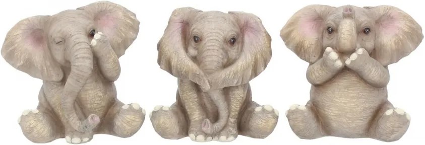 Set statuete Trei elefantei intelepti 8 cm