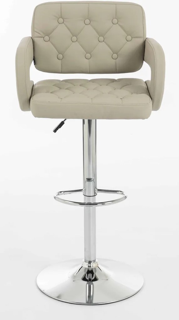 HR8403W Scaun Ecru Piele Ecologica Premium Soft cu Bază Cromata