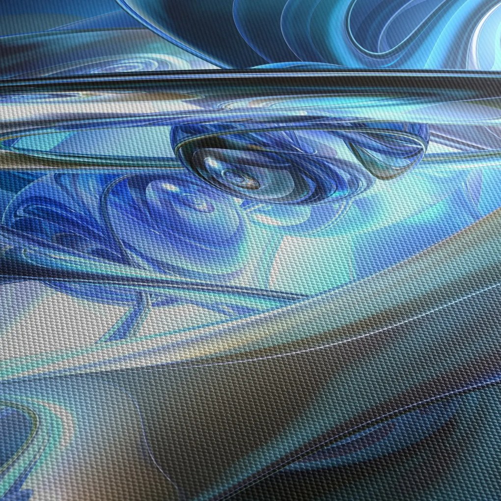 Tabloul fractalilor în albastru (120x50 cm)