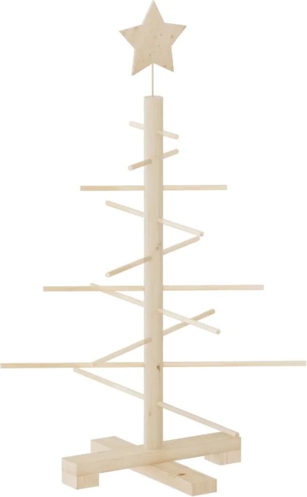vidaXL Brad de Crăciun din lemn decorativ, 75 cm, lemn de pin masiv