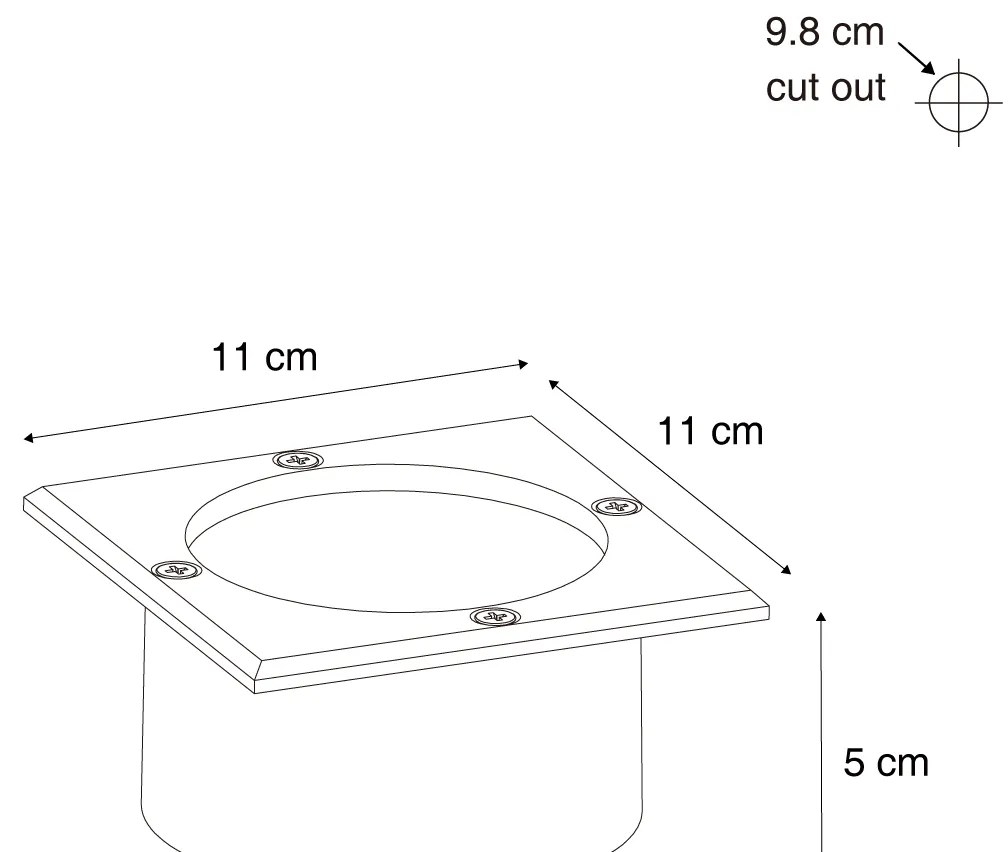 Set de 6 spoturi de sol pătrate negre Inclusiv LED IP65 Solar - Terry