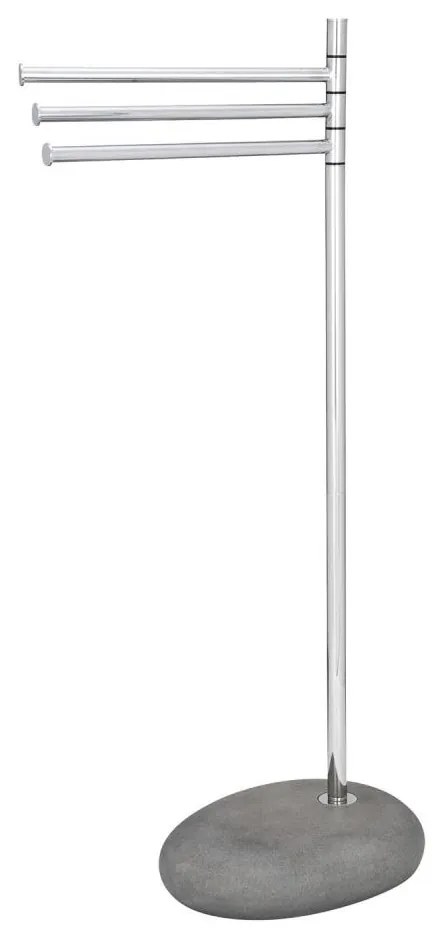 WENKO 19493100 - Suport pentru prosoape Pebble Stone 38 x 84 cm, crom lucios/gri