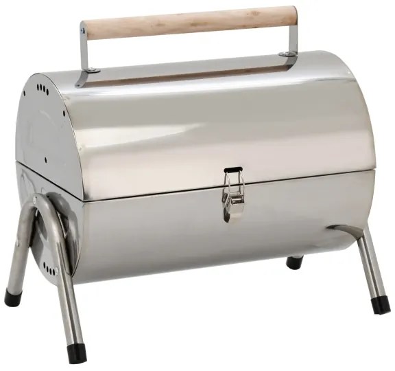 Grătar portabil cu cărbuni, crom lucios