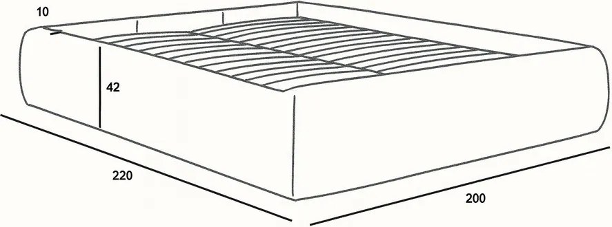 Pat matrimonial alb tapițat cu spațiu de depozitare/fără tăblie cu somieră 180x200 cm Inera – Bobochic Paris