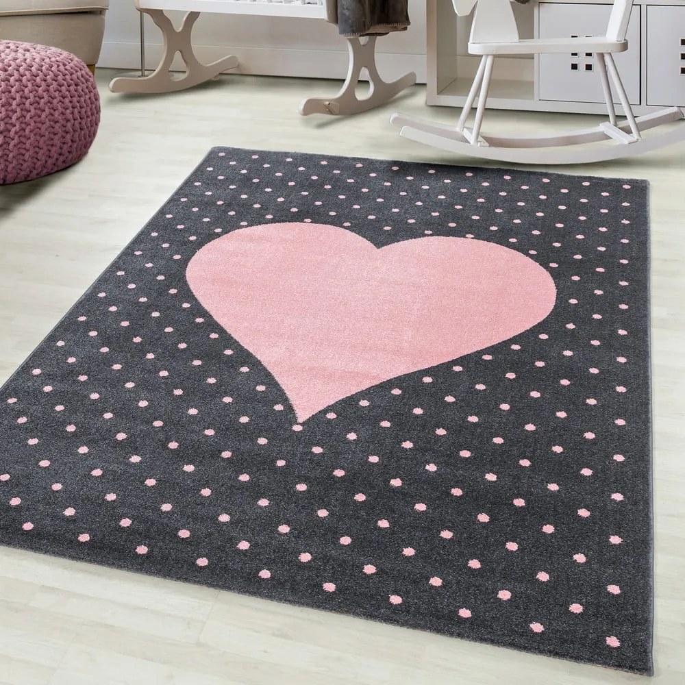 Covor pentru copii roz/gri 80x150 cm Bambi – Ayyildiz Carpets