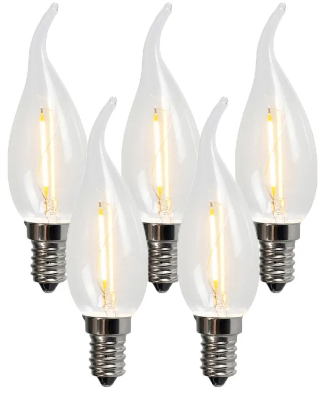 Set de 5 becuri cu filament LED E14 BXS35 1W 100LM 2200K