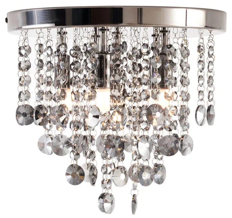 Plafonieră clasică neagră cu sticlă fumuriu - Medusa