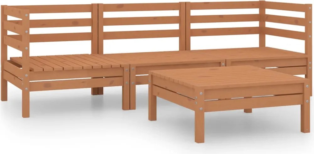 vidaXL Set mobilier de grădină, 4 piese, maro miere, lemn masiv de pin