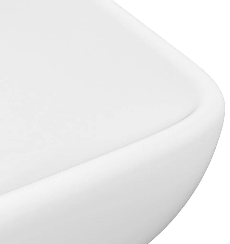 Chiuveta dreptunghiulara de lux, alb mat, 71 x 38 cm, ceramica matte white