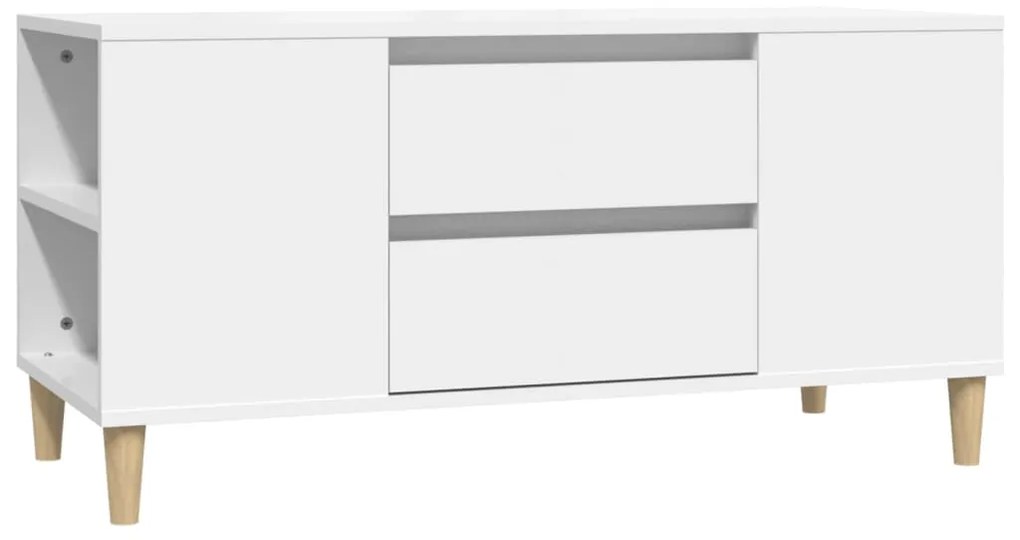Comodă tv, alb, 102x44,5x50 cm, lemn prelucrat
