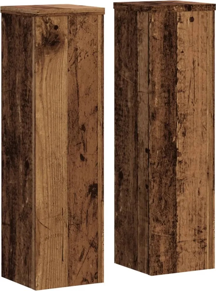 vidaXL Suporturi de plante 2 buc. lemn vechi 17x17x60cm lemn prelucrat
