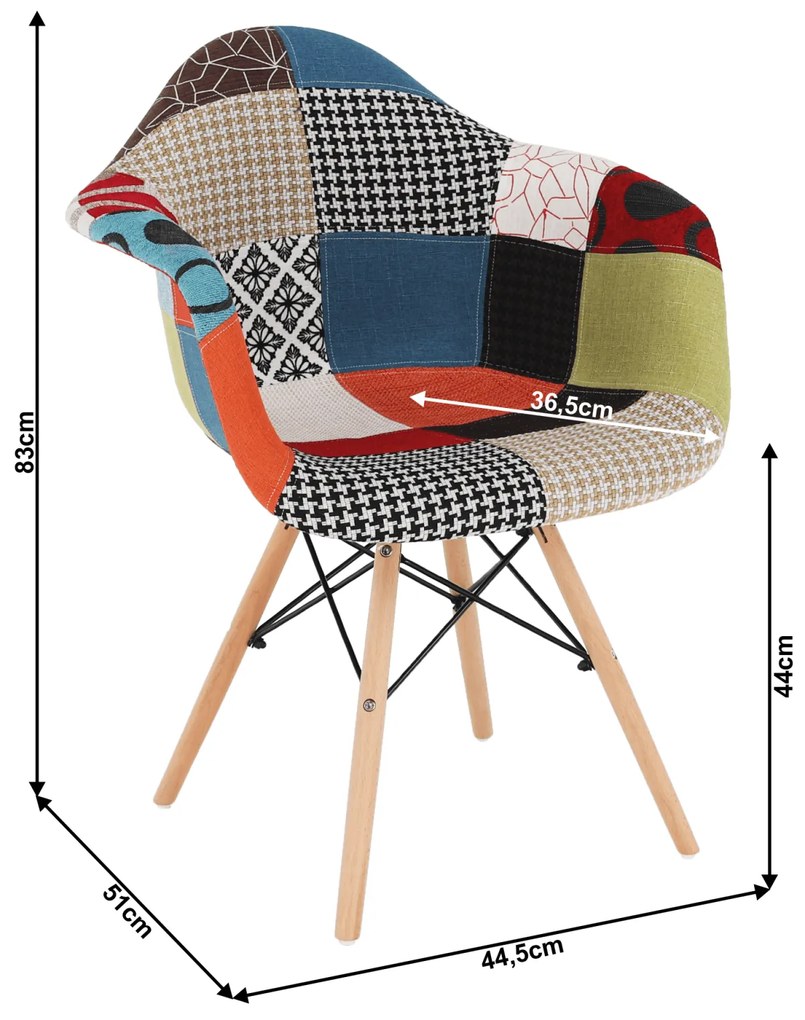 Scaun, tesatura patchwork fag, TOBO 3 NEW