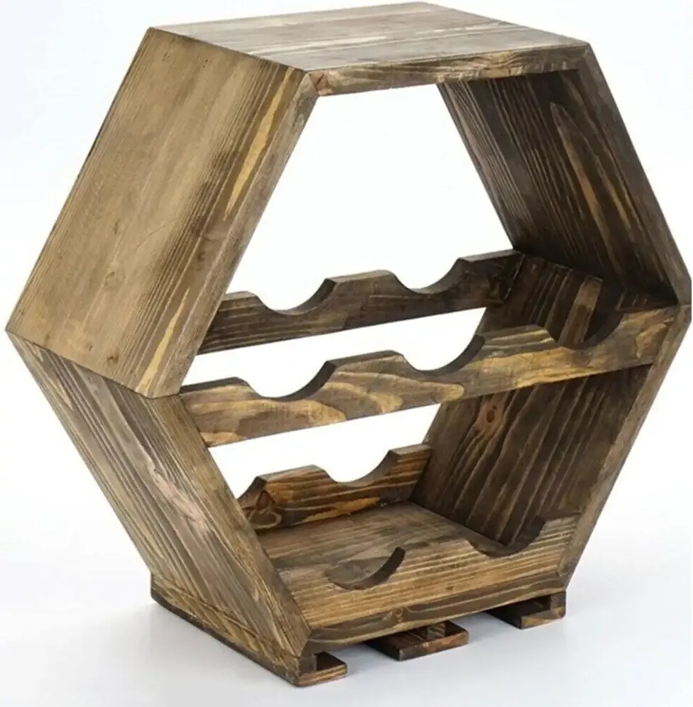 Suport sticle pentru perete din lemn,seria wood Homs 46 x 20 x 40 cm, 700198