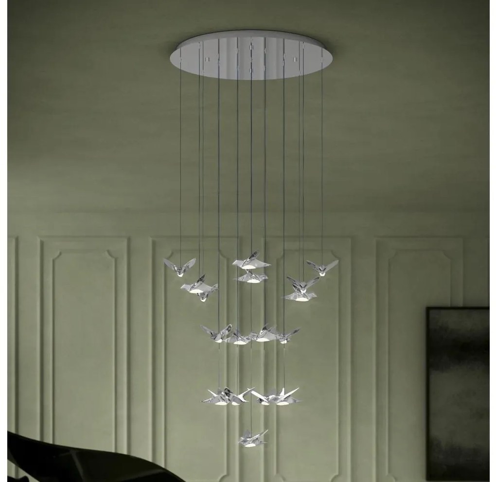 Lustră LED dimabilă pe cablu Eglo 390402 PARATEBUENO 17xLED/3W/230V crom