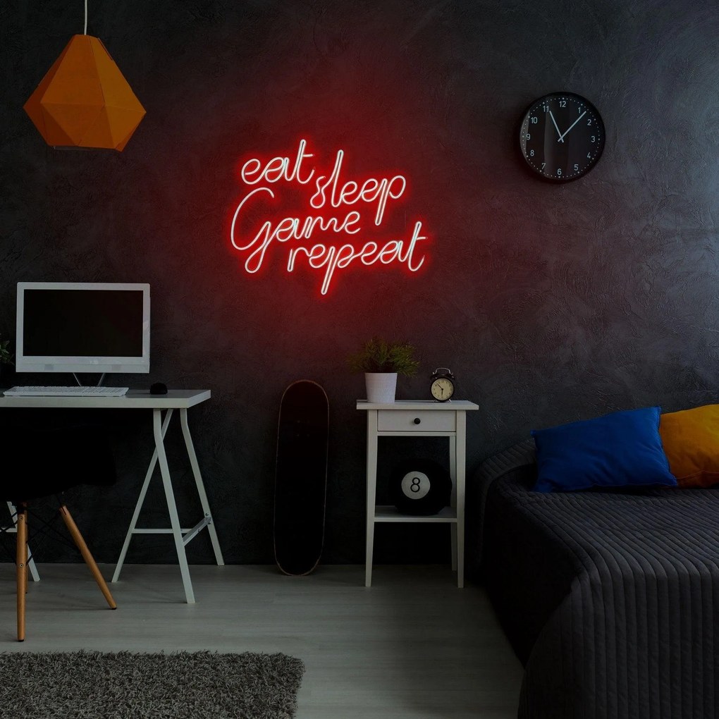 Aplica de Perete Neon eat sleep game repeat, 51 x 41 cm