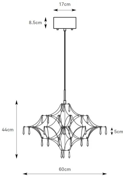 Lustră LED de cristal dimabilă pe cablu Markslöjd 108869 EFESOS LED/14W/230V d. 60 cm