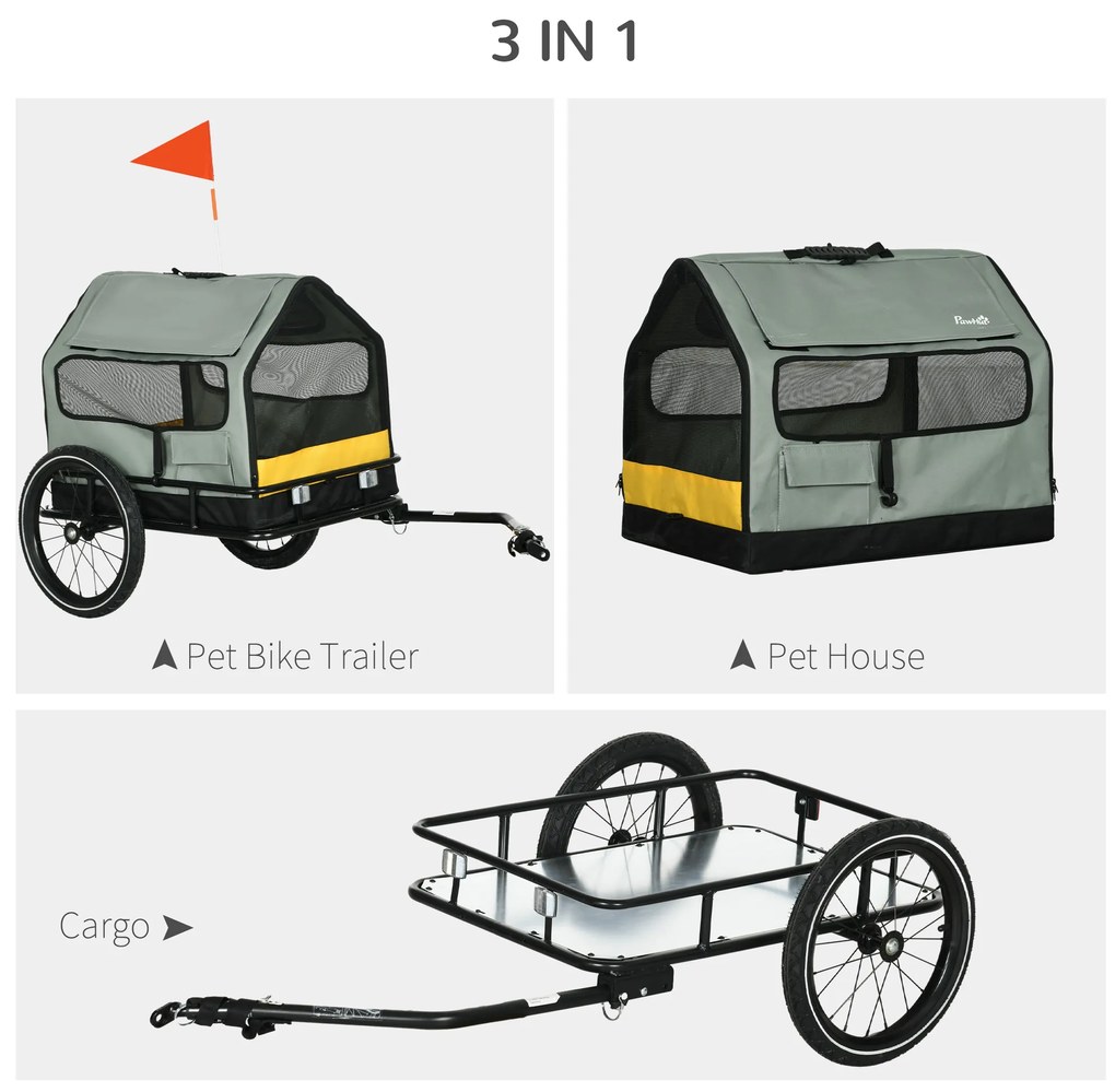 PawHut Remorca pentru Biciclete 3 in 1 pentru Caini, Transport | Aosom Romania
