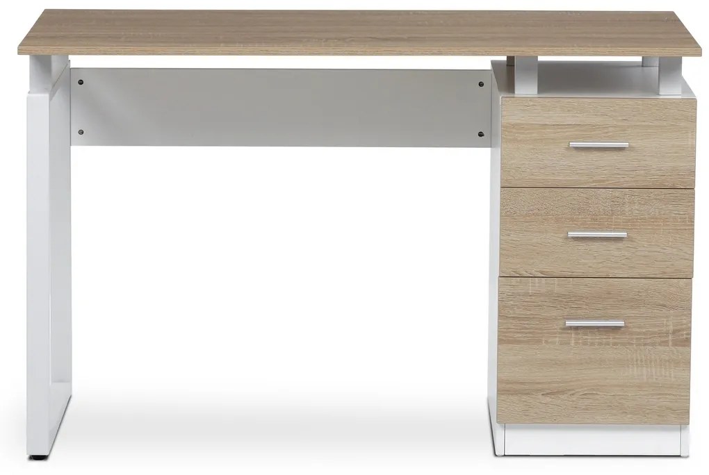 Masă de birou 3218 SON, alb și stejar sonoma
