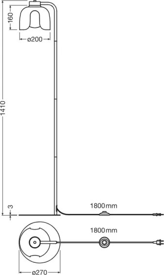 Osram - Lampadar DECOR COROLLE 1xE27/15W/230V, portocaliu