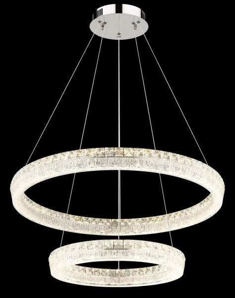 Globo 67387-72 - Lustră LED dimmabilă suspendată pe cablu LAUREL 72W/230V, sticlă transparentă + telecomandă