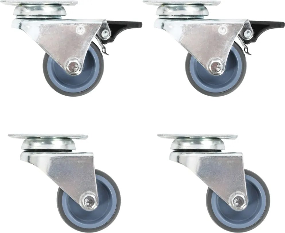 vidaXL Roți pivotante duble, 4 buc., 50 mm