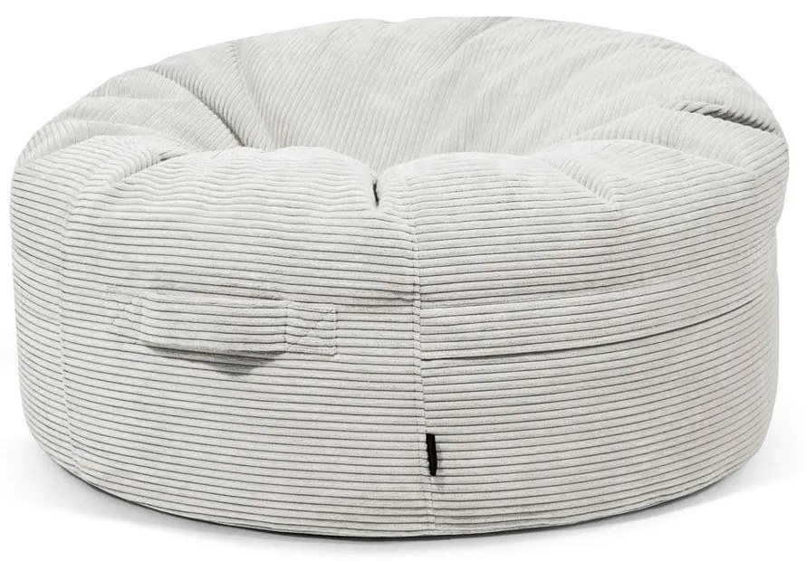 Fotoliu bean bag crem cu tapițerie din catifea reiată Roll 105 – SLOWDOWN