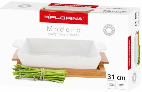 Tavă de copt pe suport Florina Modeno, ceramică, 31 x 16,5 cm