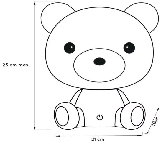 Lucide 71590/03/31 - LED Veioză de noapte copii DODO LED/3W/230V ursuleț alb
