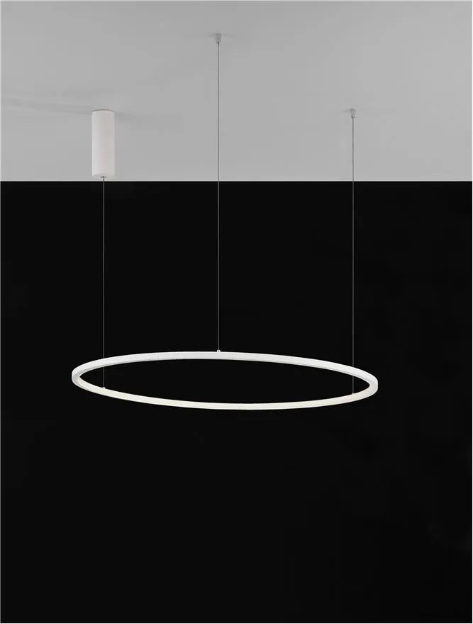 Lustra LED suspendata design modern circular TARQUIN D-80cm alba