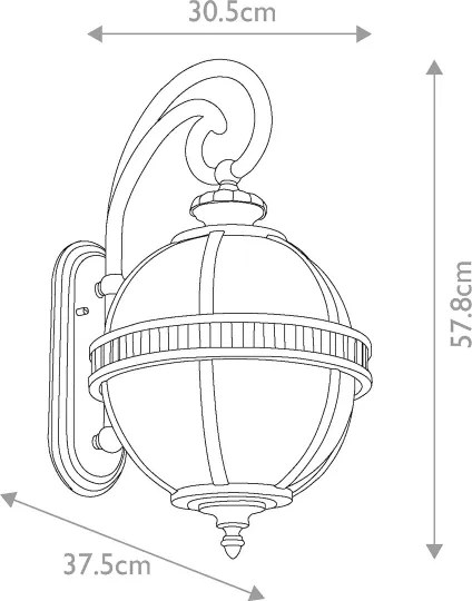 Kichler KL-HALLERON-2M-BU - Aplica de perete pentru exterior HALLERON, 3xE14/40W/230V, IP44