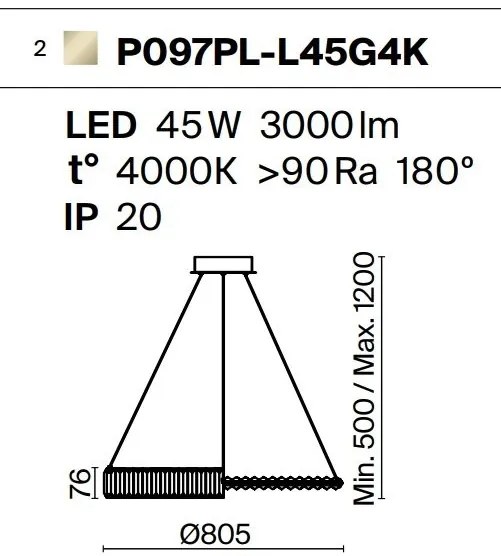 Lustra LED moderna design deosebit Krone 80cm, 4000K