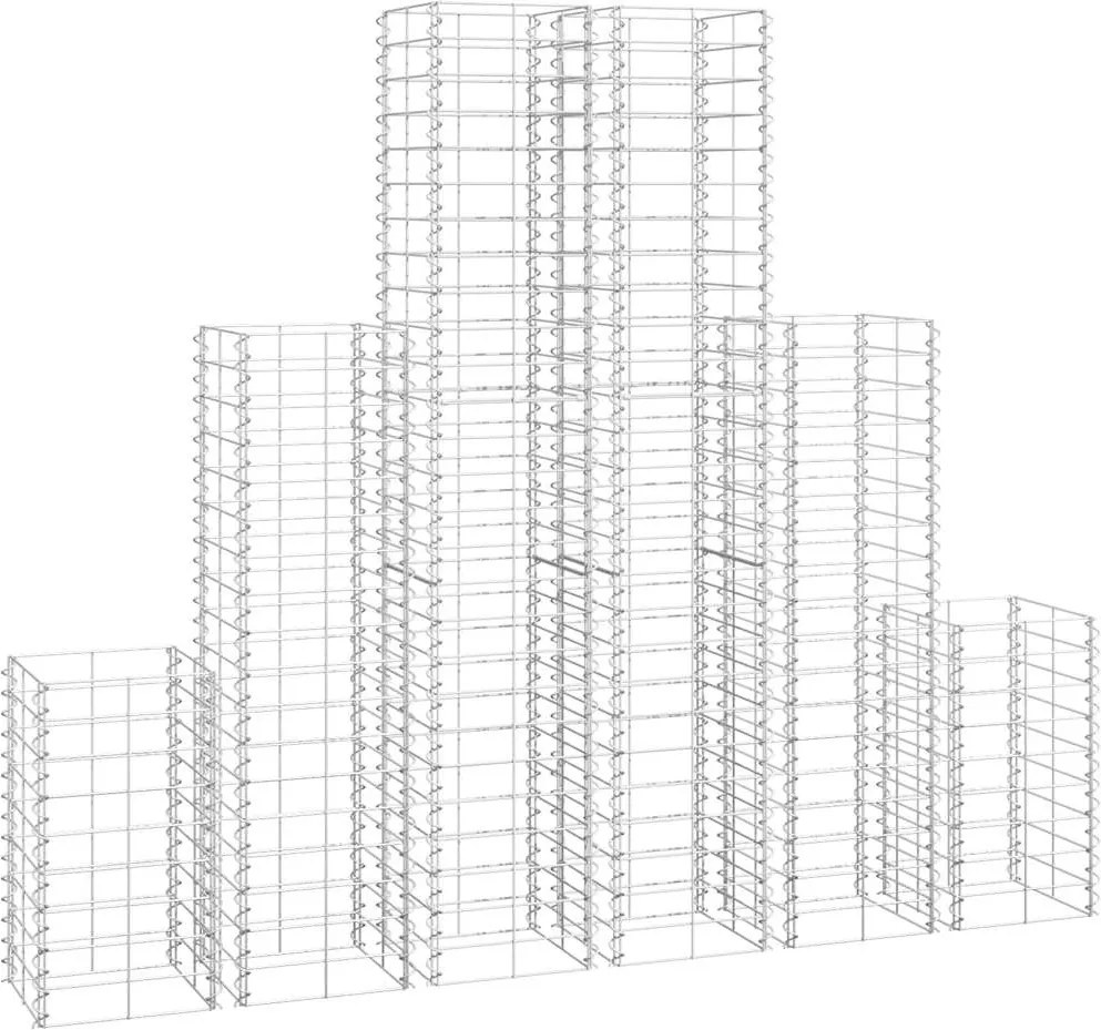 vidaXL Set gabioane, 6 buc., sârmă galvanizată