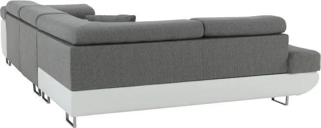 Colţar, alb/gri, model stânga, AMARETO NEW